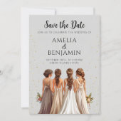 Invitation Fête de mariage Enregistrer le Mariage de date (Devant)