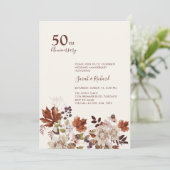 Invitation Fête de mariage et d'anniversaire de mariage fleur (Debout devant)