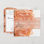 Invitation Fête de Mariage et d'Anniversaire de Mariage Roses (Devant / Derrière)