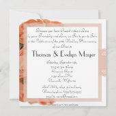 Invitation Fête de Mariage et d'Anniversaire de Mariage Roses (Dos)