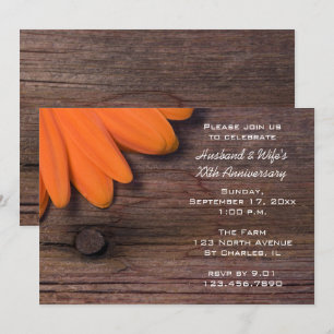 Invitation Fête de mariage et d'anniversaire de mariage Rusti