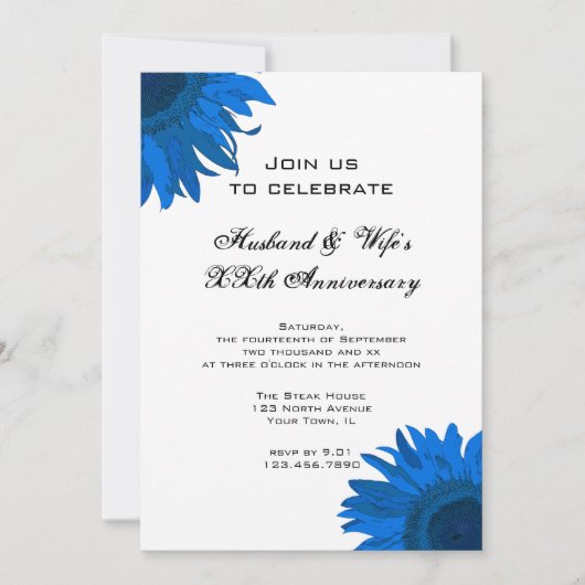 Invitation Fête de mariage et d'anniversaire de mariage sur l (Devant)