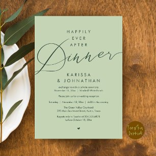 Invitation Fête de mariage et d'élopement pour dîner « Heureu