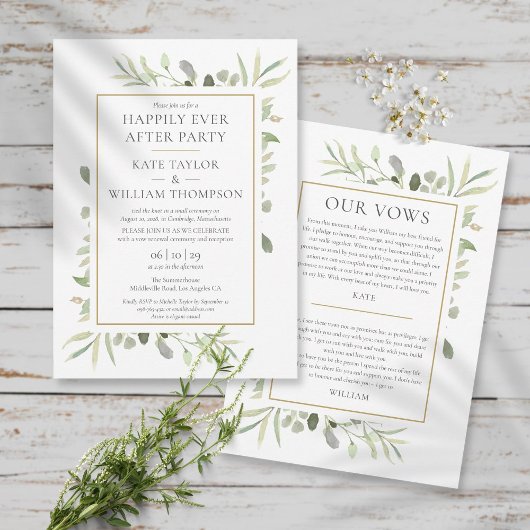 Invitation Fête de Mariage Éternellement Heureuse Décoration