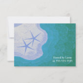 Invitation Fête de mariage étoile de mer et océan (Dos)