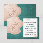 Invitation Fête de mariage étoile de mer et océan (Devant / Derrière)