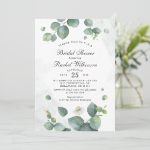 Invitation Fête de Mariage Eucalyptus Vert Succulente Nature