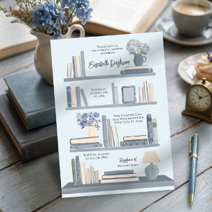 Invitation Fête de mariage fantaisiste Bibliothèque bleue Éta