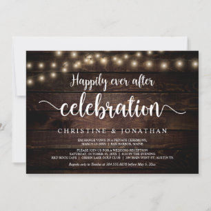 Invitation Fête de Mariage Féérique, Guirlande Lumineuse, Fui