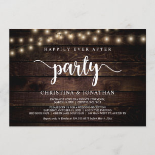 Invitation Fête de Mariage Féérique, Guirlande Lumineuse, Mar