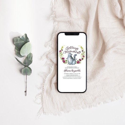 Invitation Fête de mariage Félin Meowied