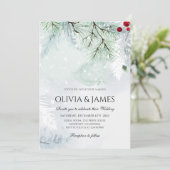 Invitation Fête de mariage festive Rouge Vert Or (Debout devant)