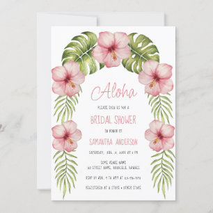Invitation Fête de Mariage Feuilles Exotiques Fleur Tropicale