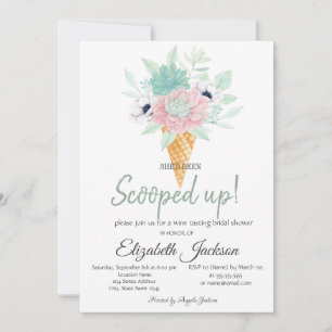 Invitation Fête de mariage Fleur de Crème Glacée Succulentes 