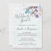 Invitation Fête de mariage fleurie en coton de campagne du Su (Devant)