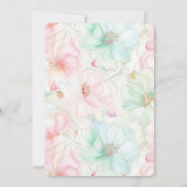 Invitation Fête de mariage Fleurs de menthe rose blush (Dos)