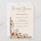 Invitation Fête de Mariage Fleurs Neutres (Devant)