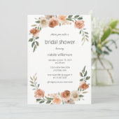Invitation Fête de Mariage Fleurs Neutres (Debout devant)