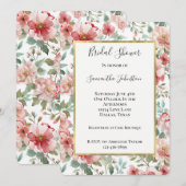 Invitation Fête de mariage Fleurs Roses Rouges (Devant / Derrière)