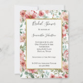 Invitation Fête de mariage Fleurs Roses Rouges (Devant)