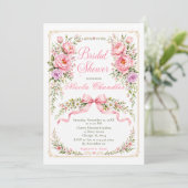 Invitation Fête de mariage floral (Debout devant)