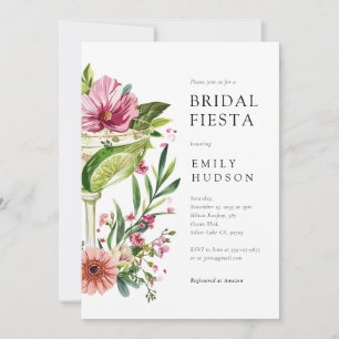 Invitation Fête de mariage floral à la margarita