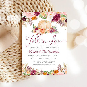 Invitation Fête de mariage Floral Automnal Citrouille
