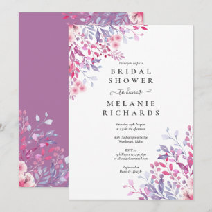 Invitation Fête de mariage floral aux fleurs sauvages de lava