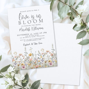 Invitation Fête de mariage floral avec des fleurs sauvages