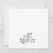Invitation Fête de mariage floral bleu (Dos)