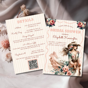 Invitation Fête de mariage floral bohème de l'Ouest country c