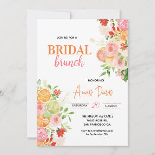 Invitation Fête de mariage Floral Citron