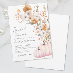 Invitation Fête de mariage floral citrouille fleur sauvage