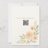 Invitation Fête de mariage Floral Code QR Botanique Fleur Sau (Dos)