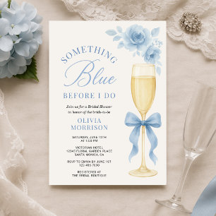 Invitation Fête de mariage floral Coquette Bow Something Blue