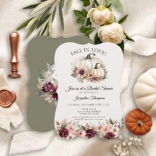 Invitation Fête de mariage Floral de Citrouille Tomber amoure