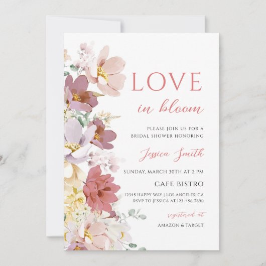 Invitation Fête de mariage floral de printemps (Devant)