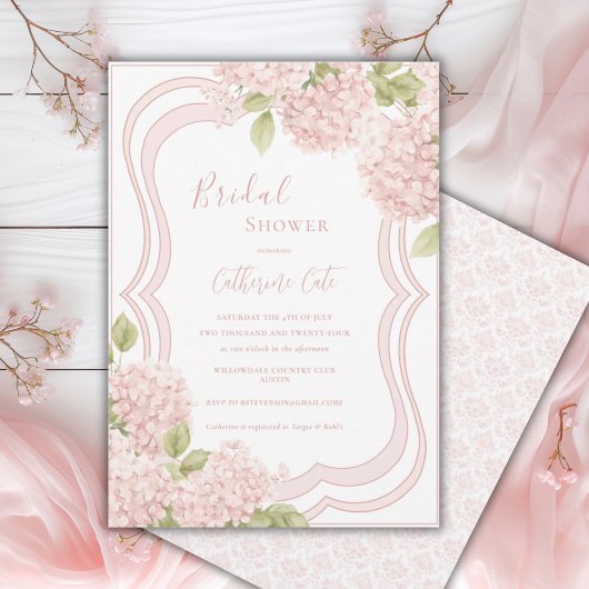 Invitation Fête de mariage Floral Élégant Rose Hydrangea 