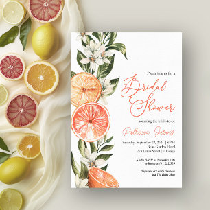Invitation Fête de mariage floral et citronné d'été