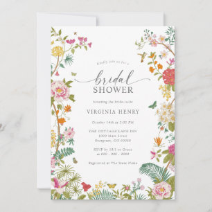 Invitation Fête de mariage floral et coloré