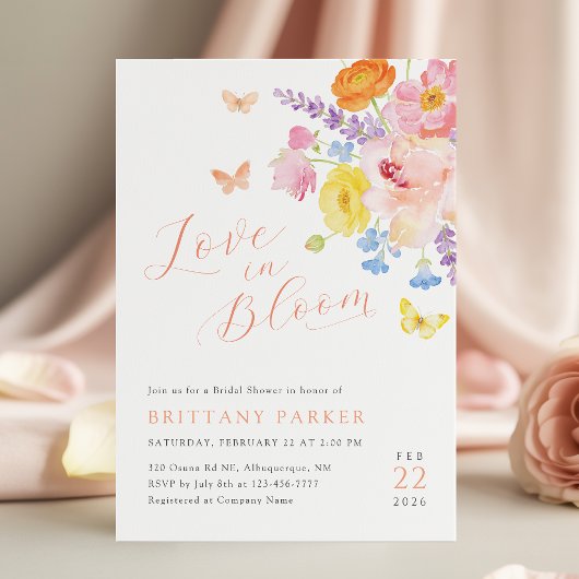 Invitation Fête de mariage floral fantaisiste
