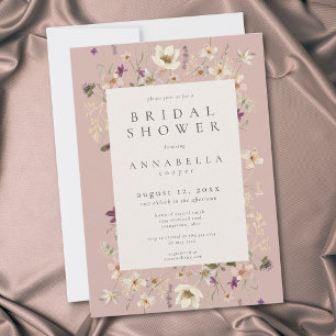 Invitation Fête de mariage floral fleuri rose fantaisiste
