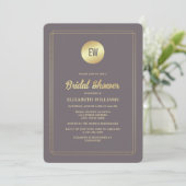 Invitation Fête de mariage Floral Gold Mocha Foncé  (Debout devant)