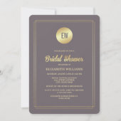 Invitation Fête de mariage Floral Gold Mocha Foncé  (Devant)