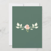 Invitation Fête de mariage Floral Gold Script Wild Rose (Dos)