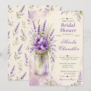 Invitation Fête de mariage Floral Lavande