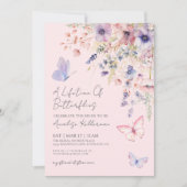 Invitation Fête de mariage floral papillon (Devant)