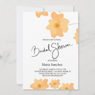 Invitation Fête de mariage floral Poppy Peach de printemps