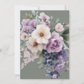 Invitation Fête de mariage floral pourpre élégant (Dos)