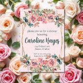 Invitation Fête de mariage floral rose